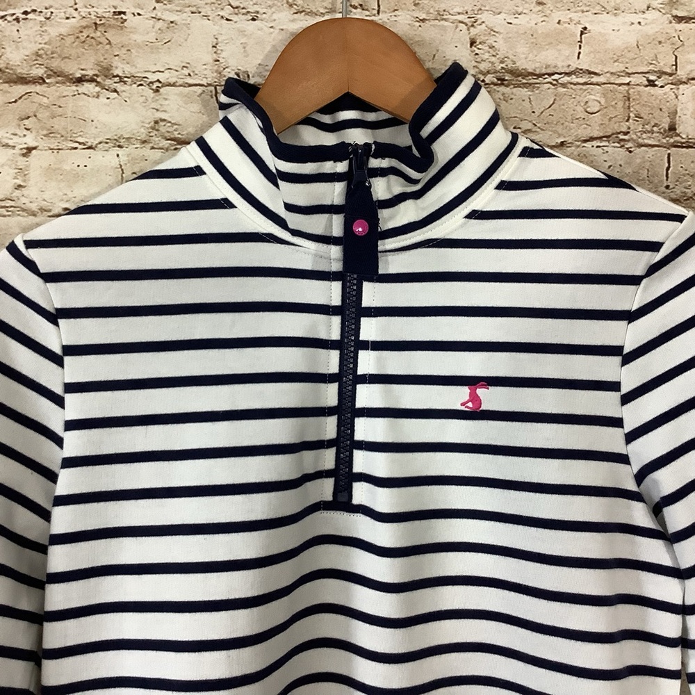NWT UK Joules Fairdale Half Zip Sweatshirt In Cream Stripe US 8 - Picture 6 of 10